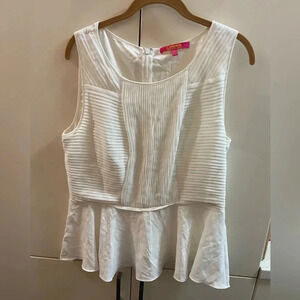 Catherine Womens sz 14  Sleeveless Blouse Top Off White